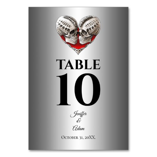 Gothic Halloween Alternative Wedding Kaart (Achterkant)