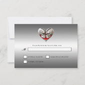 Gothic Halloween Alternative Wedding RSVP Card Kaartje (Voorkant)