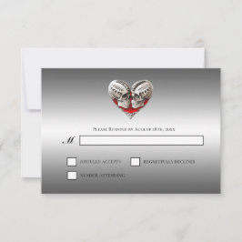 Gothic Halloween Alternative Wedding RSVP Card Kaartje