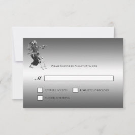 Gothic Halloween Alternative Wedding RSVP Card Kaartje