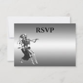 Gothic Halloween Alternative Wedding RSVP Card Kaartje (Achterkant)