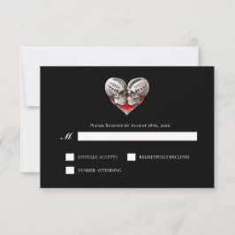 Gothic Halloween Alternative Wedding RSVP Card Kaartje