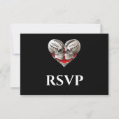 Gothic Halloween Alternative Wedding RSVP Card Kaartje (Achterkant)