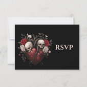 Gothic Halloween Alternative Wedding RSVP Card Kaartje (Achterkant)