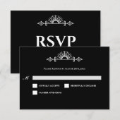 Gothic Halloween Alternative Wedding RSVP Card Kaartje (Voorkant / Achterkant)