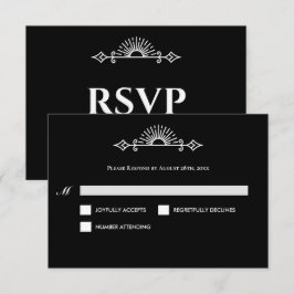 Gothic Halloween Alternative Wedding RSVP Card Kaartje