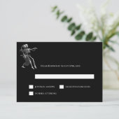 Gothic Halloween Alternative Wedding RSVP Card Kaartje (Staand voorkant)