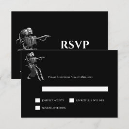 Gothic Halloween Alternative Wedding RSVP Card Kaartje