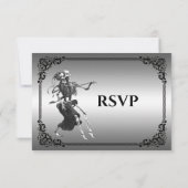 Gothic Halloween Alternative Wedding RSVP Card Kaartje (Achterkant)