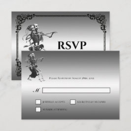 Gothic Halloween Alternative Wedding RSVP Card Kaartje