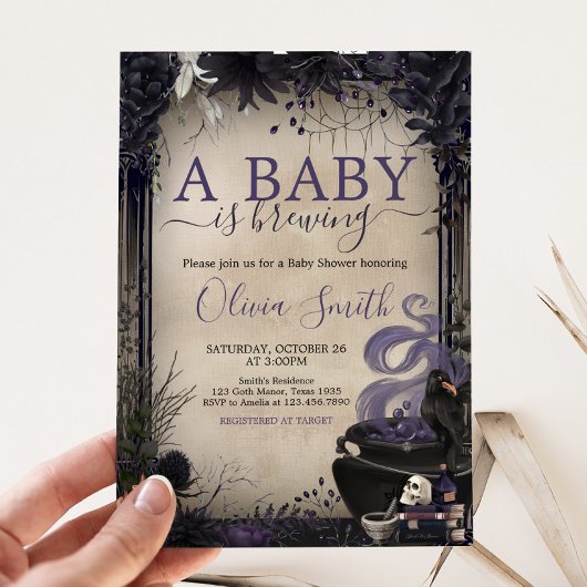 Gothic Halloween Baby is een Baby shower brouwen Kaart