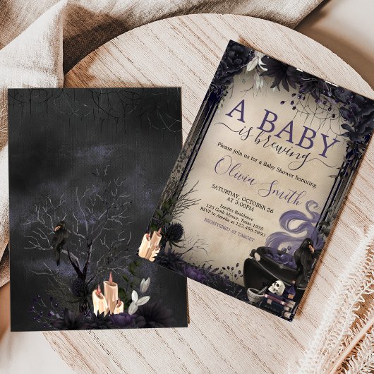 Gothic Halloween Baby is een Baby shower brouwen Kaart