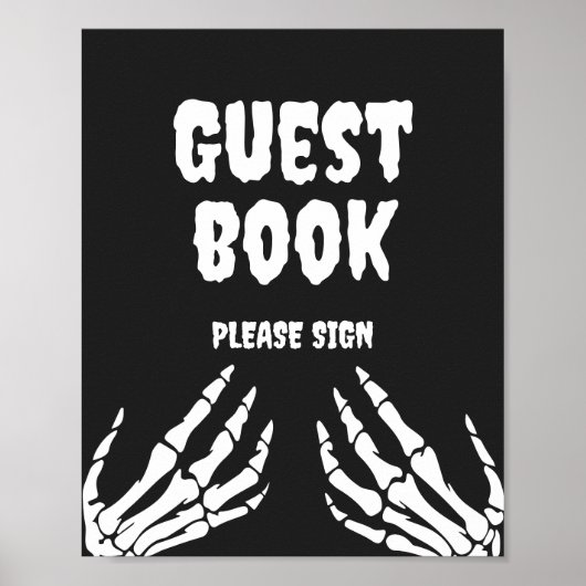 Gothic Halloween Baby shower gastenboek teken Poster (Voorkant)