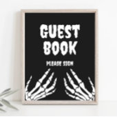 Gothic Halloween Baby shower gastenboek teken Poster