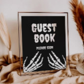 Gothic Halloween Baby shower gastenboek teken Poster