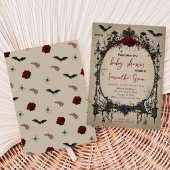 Gothic Halloween Baby Shower Kaart