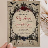 Gothic Halloween Baby Shower Kaart
