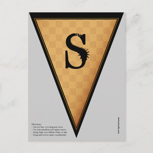  Gothic Halloween Banner Bunting Flag Briefkaart (Voorkant)