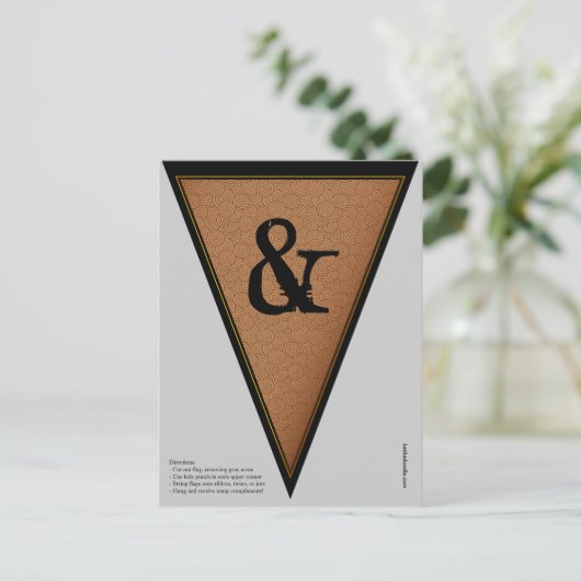 Gothic Halloween Banner Bunting Flag Briefkaart (Staand voorkant)