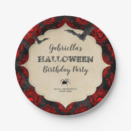 Gothic  Halloween Bats Birthday Party Papieren Bordje
