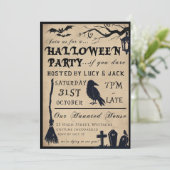 Gothic  Halloween Birthday Party Kaart (Staand voorkant)