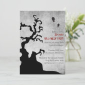 Gothic  Halloween Birthday Party Kaart (Staand voorkant)