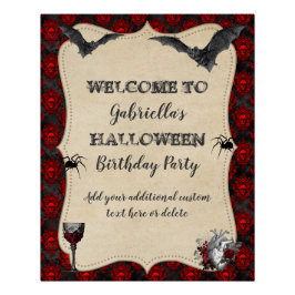 Gothic  Halloween Birthday Party Perfect Poster