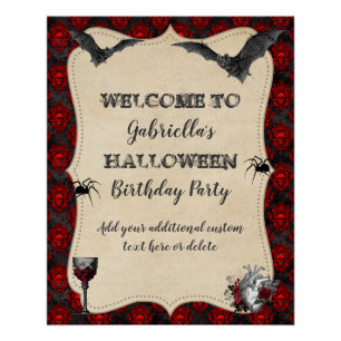 Gothic  Halloween Birthday Party Perfect Poster