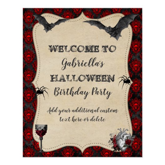 Gothic  Halloween Birthday Party Perfect Poster (Voorkant)