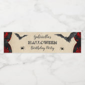 Gothic  Halloween Birthday Party Waterfles Etiket (Enkel label)