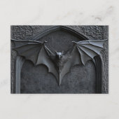 Gothic Halloween Black Bat & Arch Wedding Details Informatiekaartje (Voorkant)