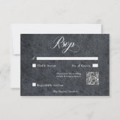 Gothic Halloween Black Bat & Arch Wedding QR-code RSVP Kaartje (Achterkant)