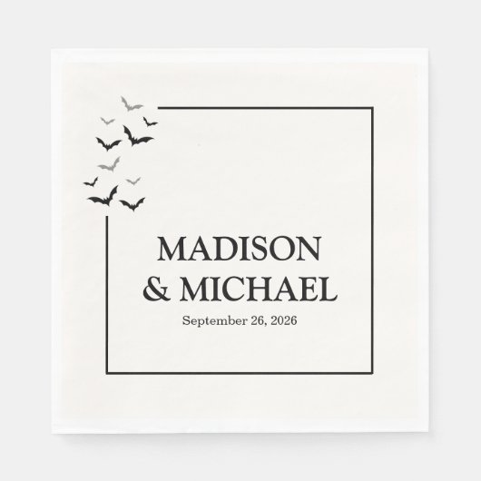 Gothic Halloween Black Bat Wedding Servet (Voorkant)