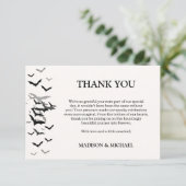 Gothic Halloween Black Bat Wedding Welkom Bedankkaart (Staand voorkant)