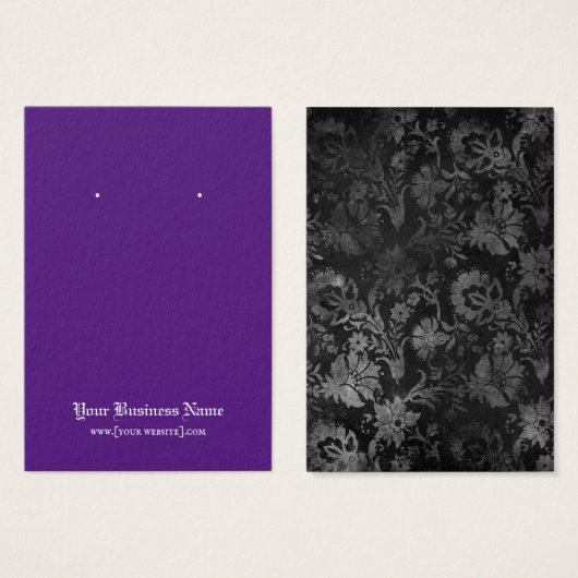 Gothic Halloween Black Paars Earring Display Card Visitekaartje (Voorkant /achterkant)