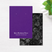 Gothic Halloween Black Paars Earring Display Card Visitekaartje (Bureau)