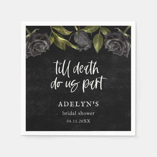 Gothic Halloween Bloem Bruiloft Feest  Servet (Voorkant)