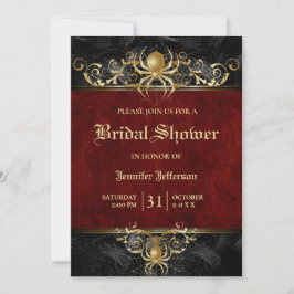 Gothic Halloween Bridal Shower Invitation Kaart