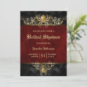 Gothic Halloween Bridal Shower Invitation Kaart (Staand voorkant)