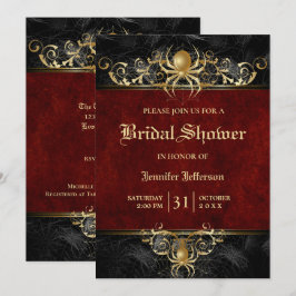 Gothic Halloween Bridal Shower Invitation Kaart