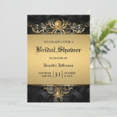 Gothic Halloween Bridal Shower Invitation Kaart (Staand voorkant)