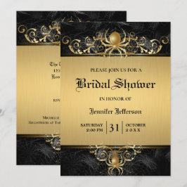 Gothic Halloween Bridal Shower Invitation Kaart