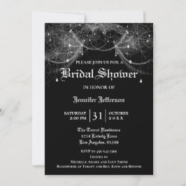 Gothic Halloween Bridal Shower Invitation Kaart