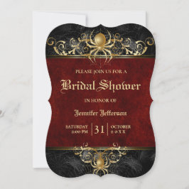Gothic Halloween Bridal Shower Invitation Kaart