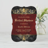 Gothic Halloween Bridal Shower Invitation Kaart (Staand voorkant)