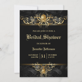 Gothic Halloween Bridal Shower Invitation Kaart