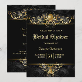 Gothic Halloween Bridal Shower Invitation Kaart