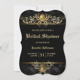 Gothic Halloween Bridal Shower Invitation Kaart