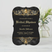 Gothic Halloween Bridal Shower Invitation Kaart (Staand voorkant)