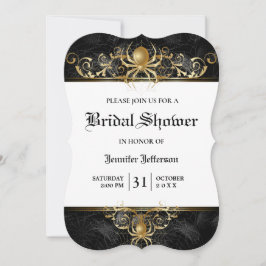 Gothic Halloween Bridal Shower Invitation Kaart